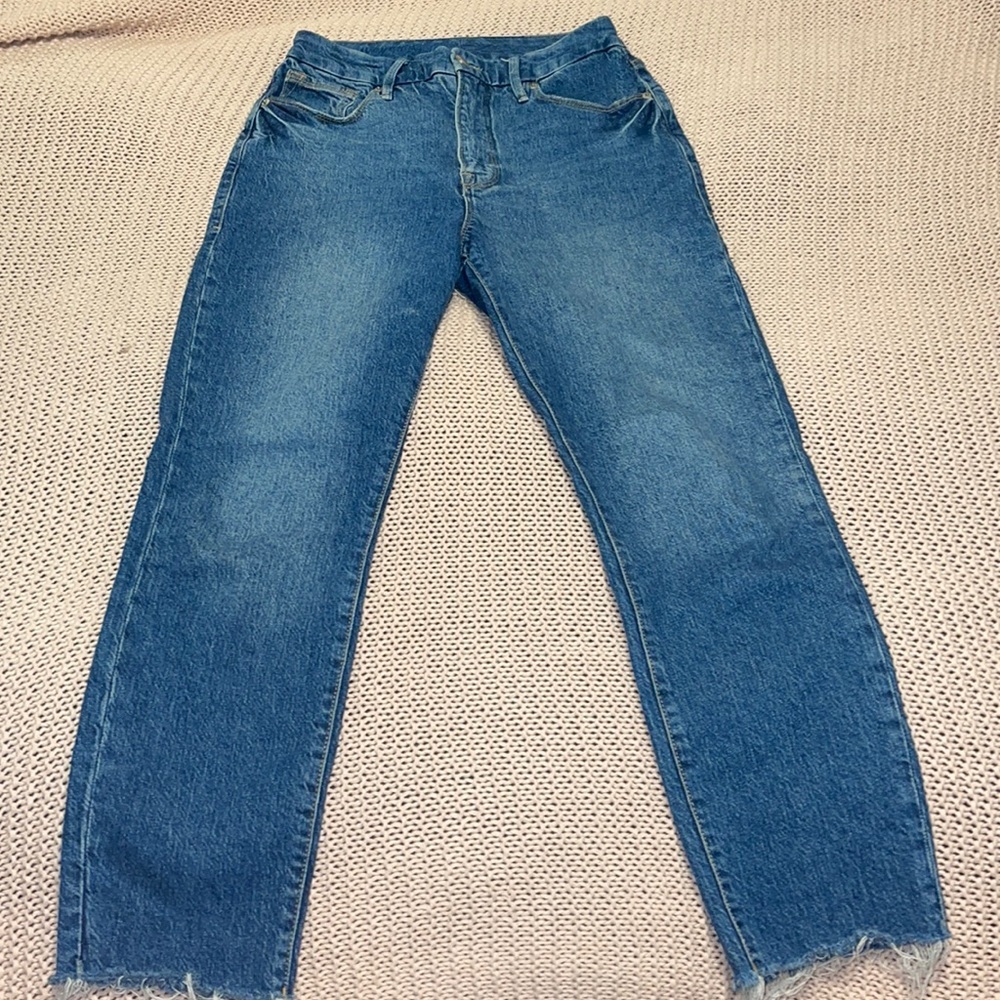 Good American Jeans- Blue940 Size 6 Raw Hem